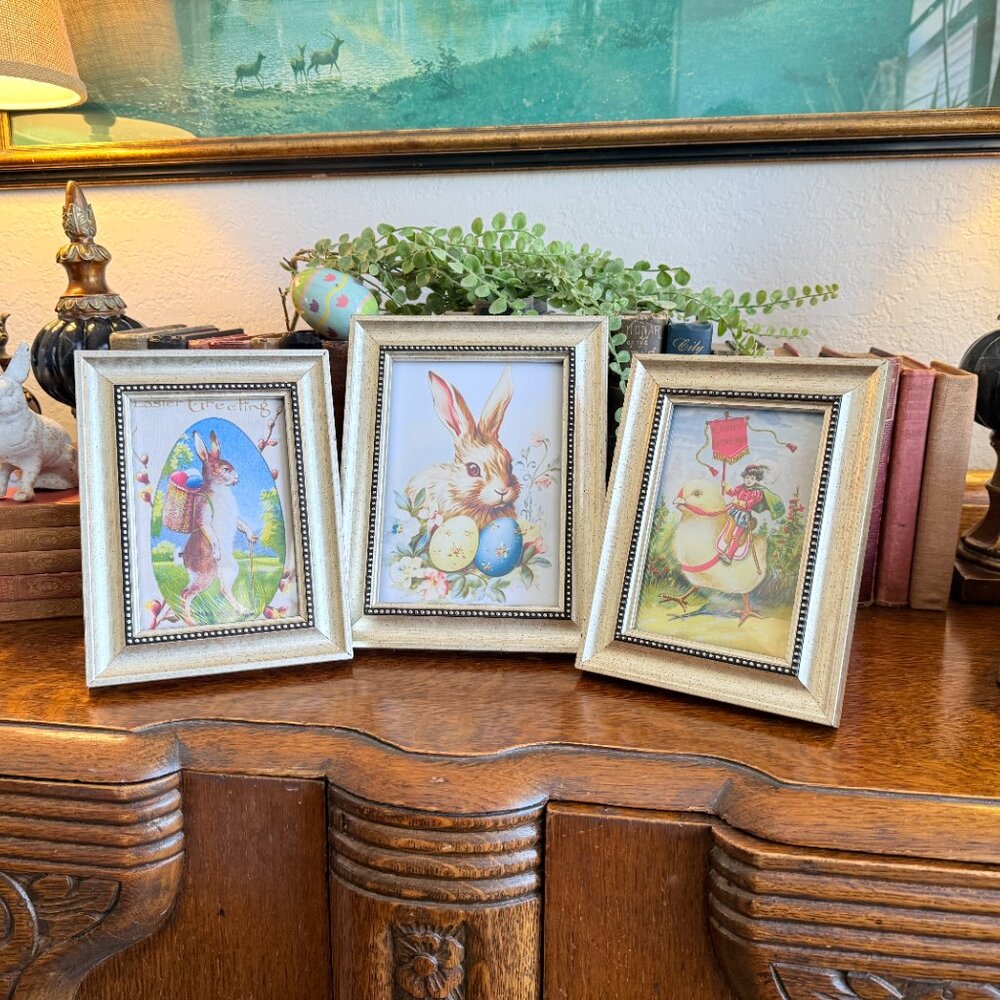 3 Vintage Easter Bunnie Pictures - Picture 3 of 15